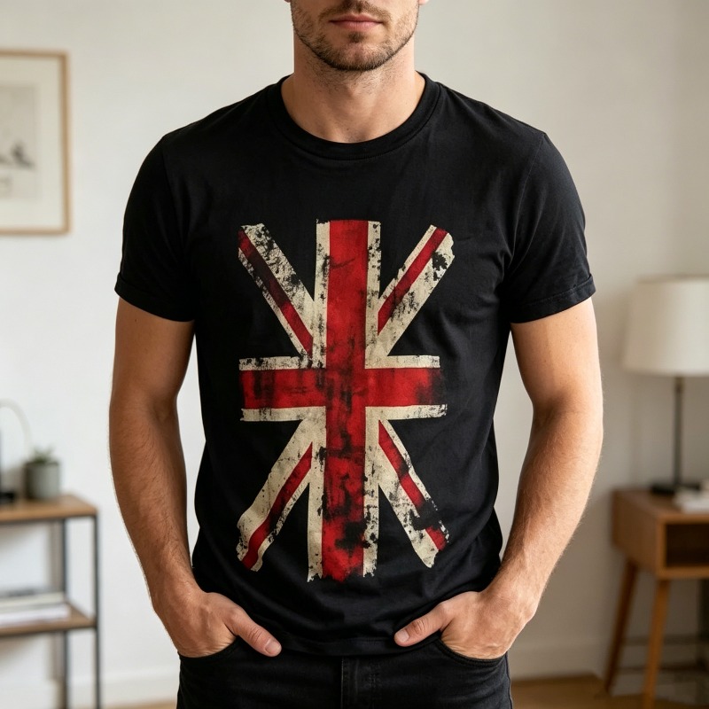 Men'S Fashion Uk - Union Jack Graphic Tshirt Vintage UK