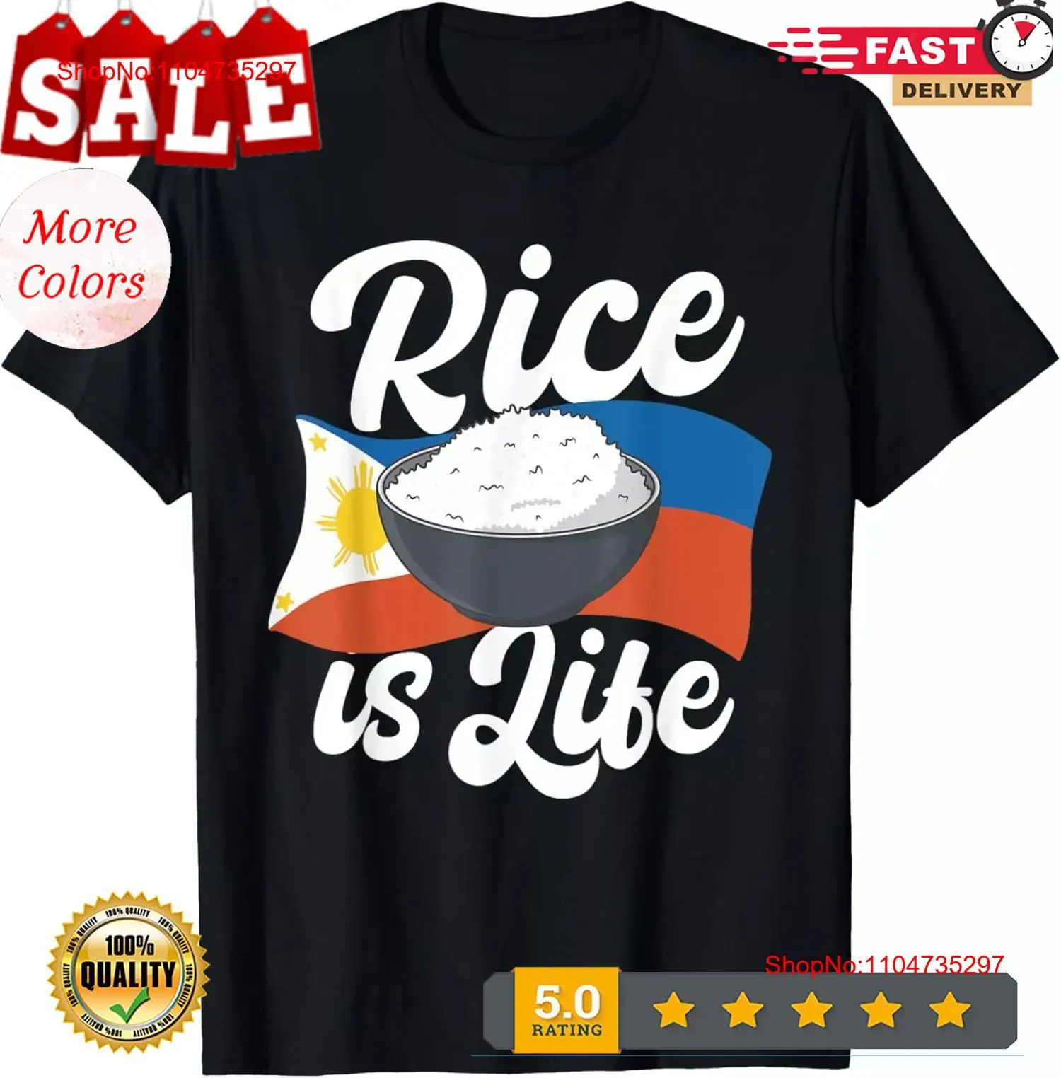 Men'S Fashion Philippines - Rice Is Life Filipino Food Proud