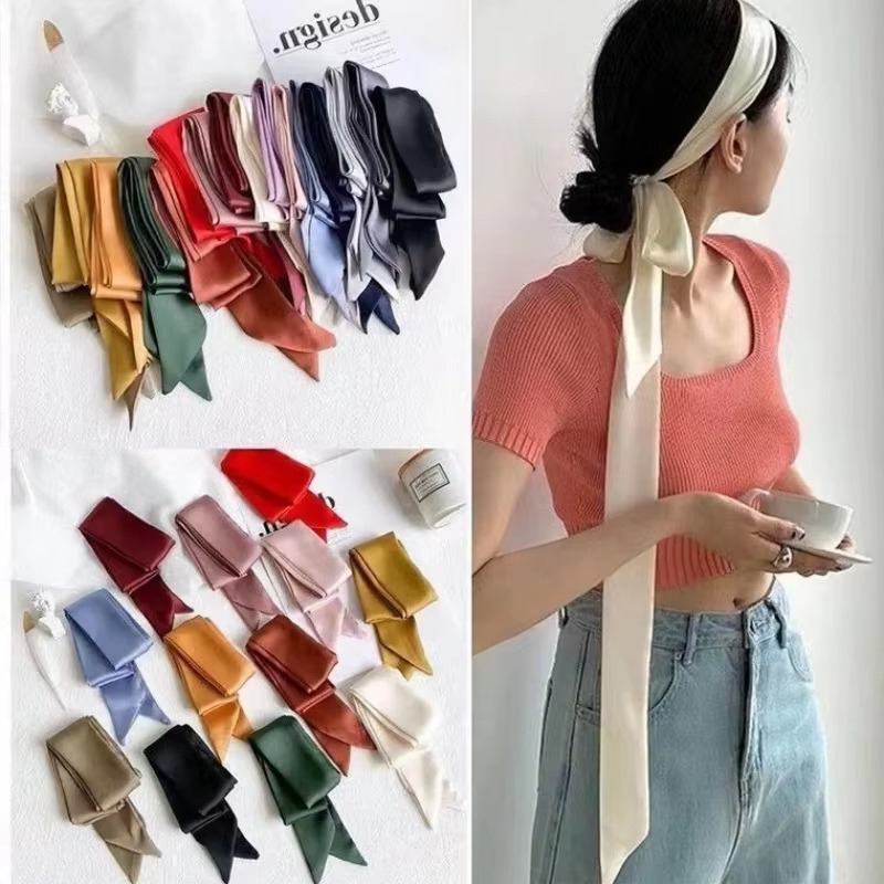 Men'S Fashion Bag - Women Narrow Solid Colors Long Silk