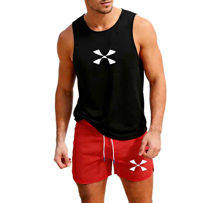Mens Fashion Vest - Outdoor Jogging Sportswear Men's Vest+Shorts 2-Piece