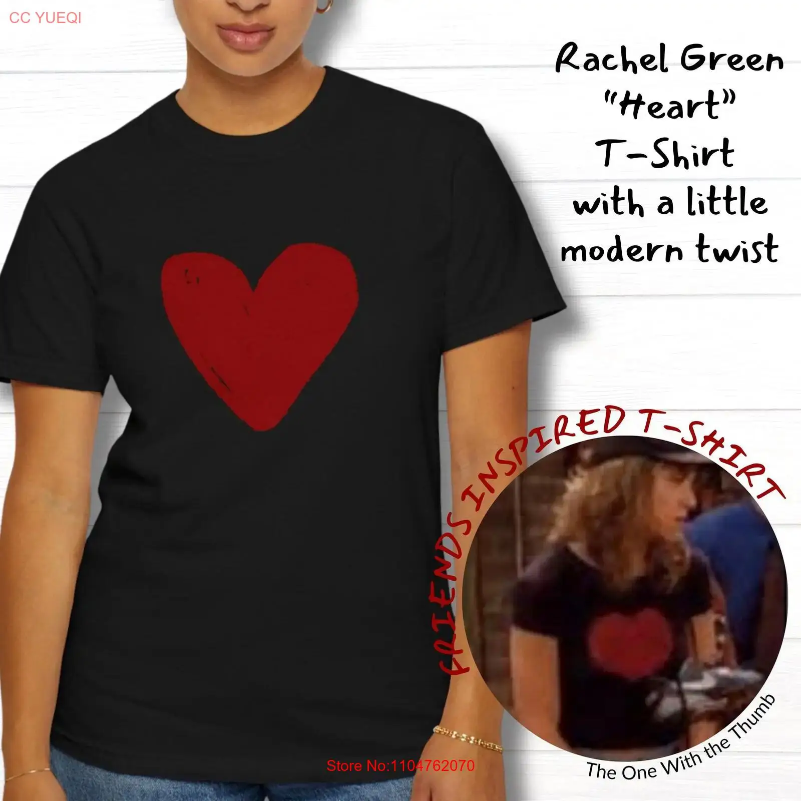 Mens Fashion In The 90S - Rachel Green HearT T Shirt Friends