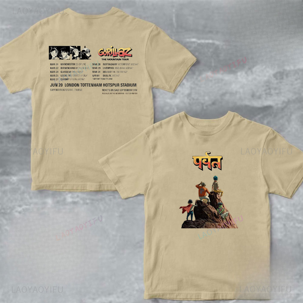 Men'S Fashion Uk - Unisex Cotton Tshirt Gorillaz The Mountain