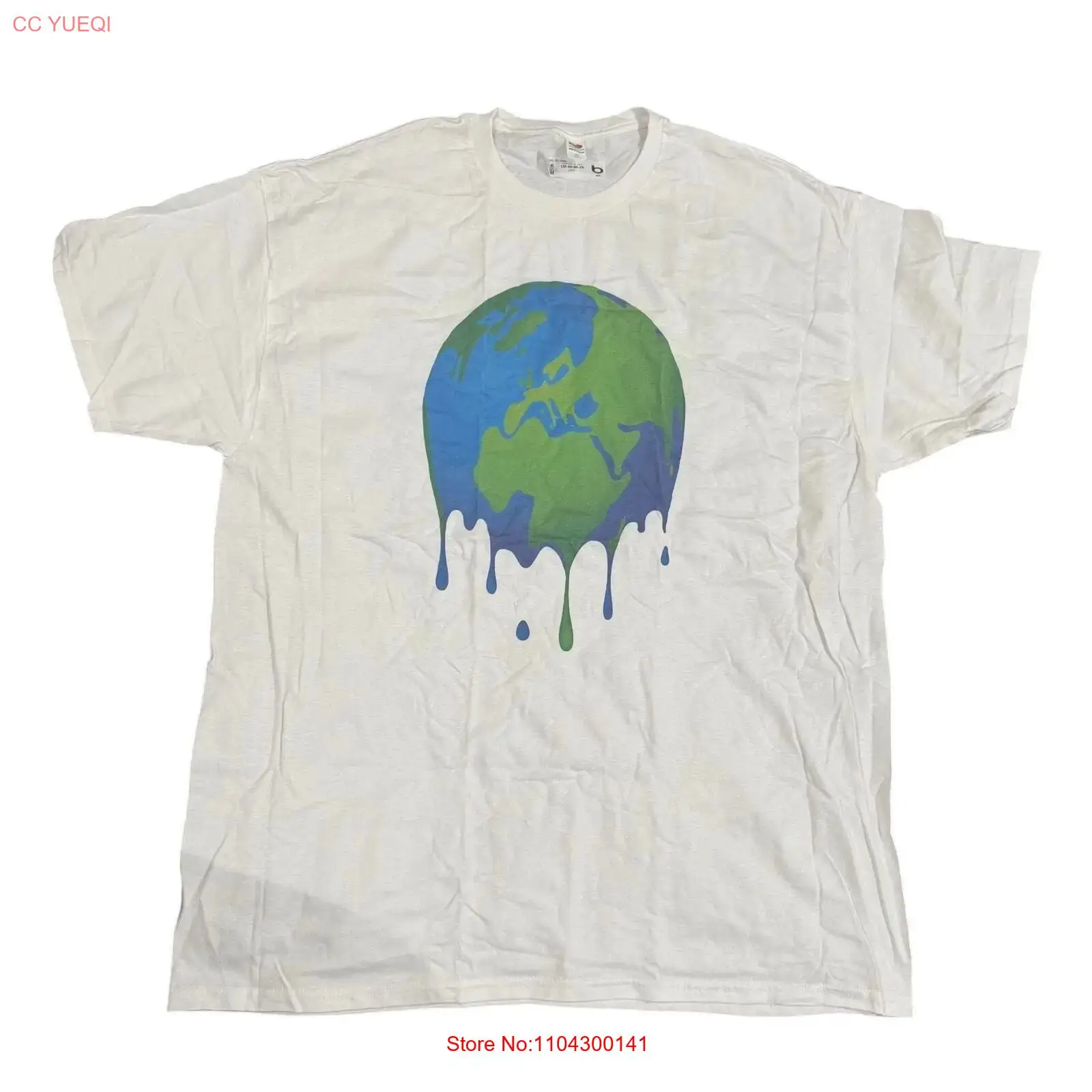 Xl Men'S Fashion - Melting Earth T Shirt in White