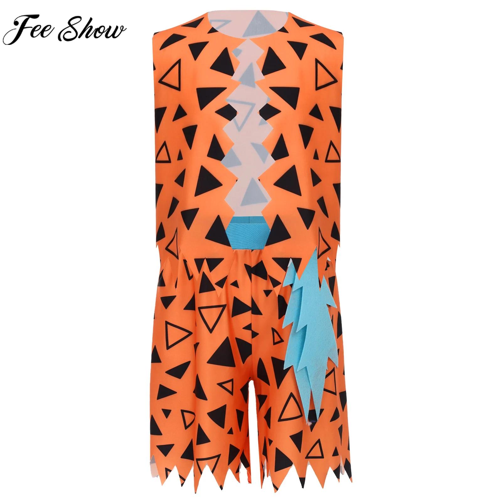 Mens Fashion Vest - 6-16Y Boys Flintstone Costume Halloween Cavemen