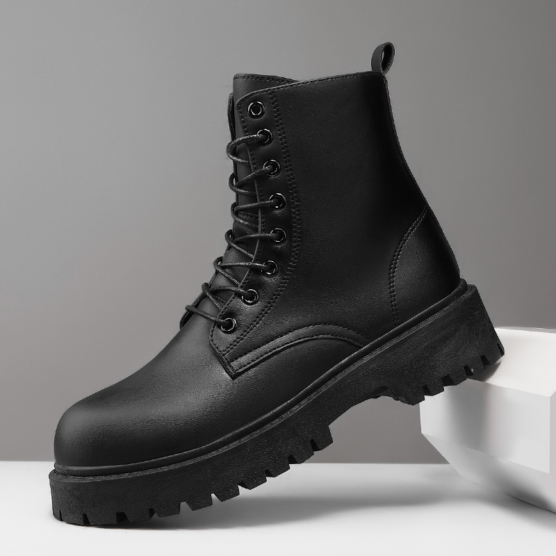 Mens Fashion Zapatos - YUYIN Men's High-Top Boots Soft-Soled Casual