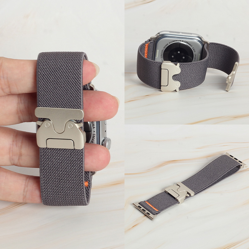 Men'S Fashion Websites - Fashion Orange Stitching Elastic Nylon Strap