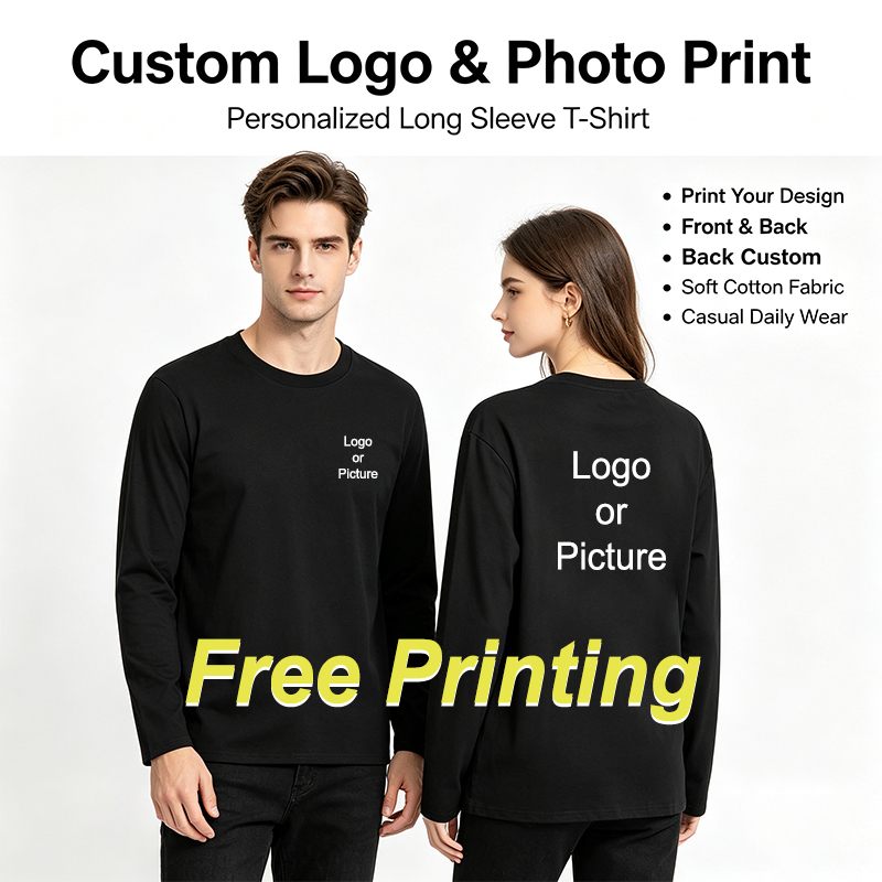 Men'S Fashion Designer - Customized Cotton Long Sleeve T-shirts Men
