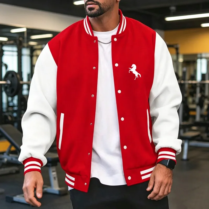 Men Color Block Baseball Jacke - Varsity Jacket Letterman review and price
