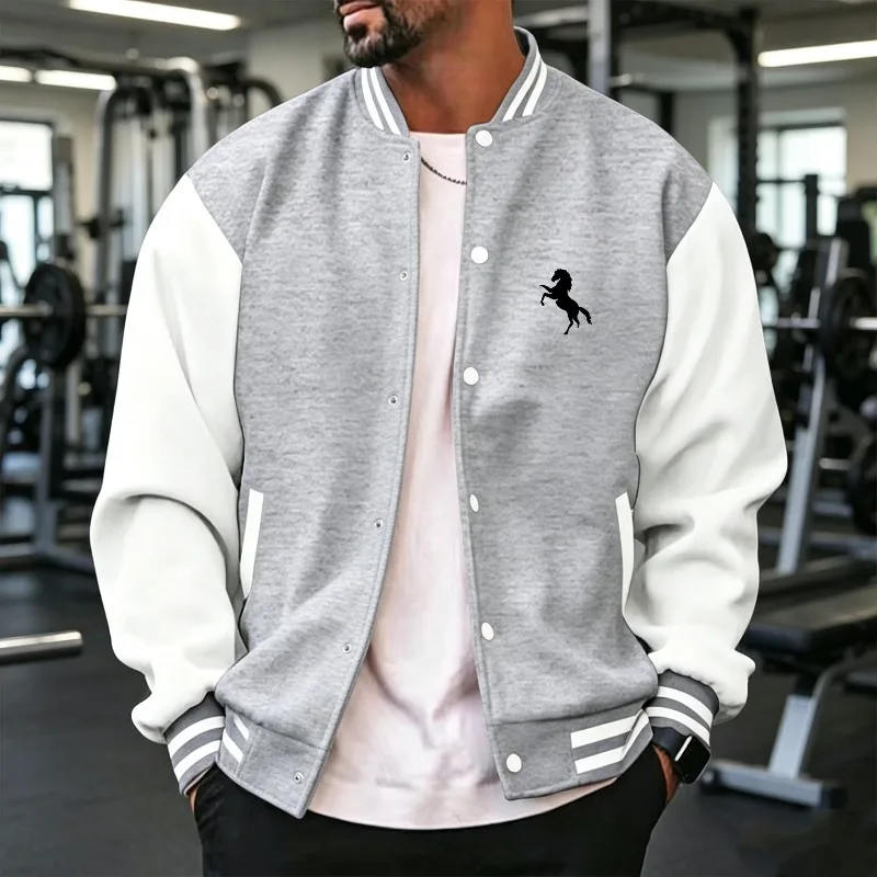 Men Color Block Baseball Jacke - Varsity Jacket Letterman review and price