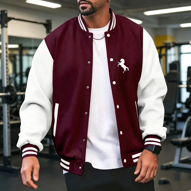 Men Color Block Baseball Jacke - Varsity Jacket Letterman review and price