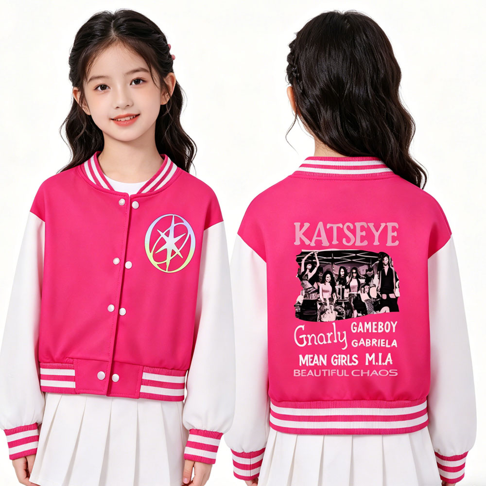 KATSEYE Printing Kids Short Ba - Varsity Jacket Letterman review and price