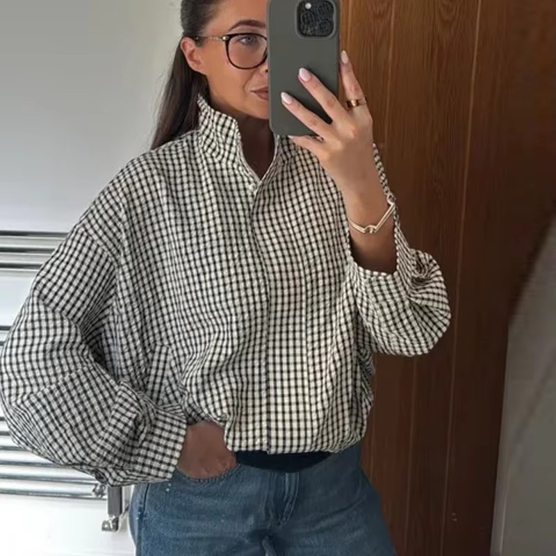 Plaid Bomber Jacket Women Demi - Varsity Jacket Letterman review and price