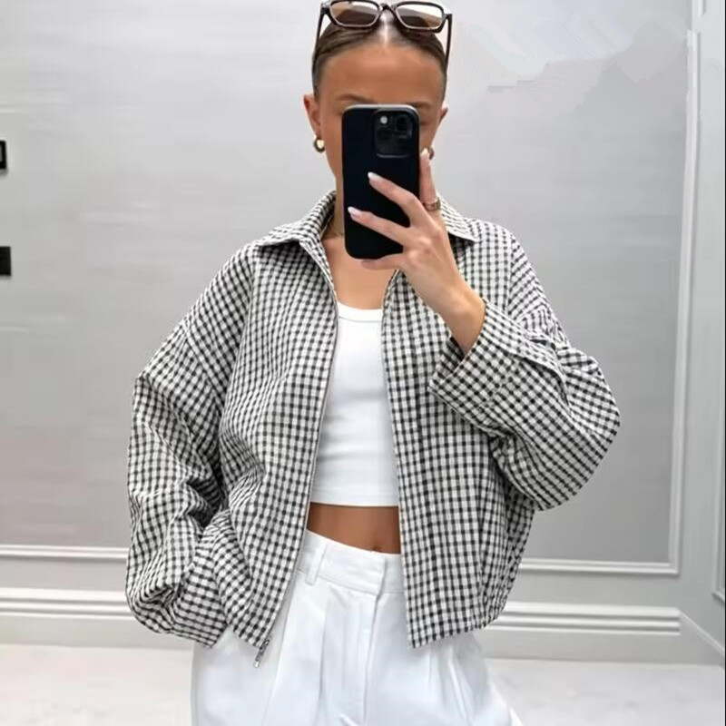 Plaid Bomber Jacket Women Demi - Varsity Jacket Letterman review and price