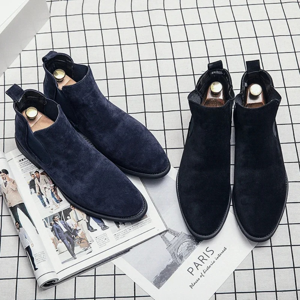 Chelsea Boots Men Blue Faux Su - Mens Fashion Zapatos review and price