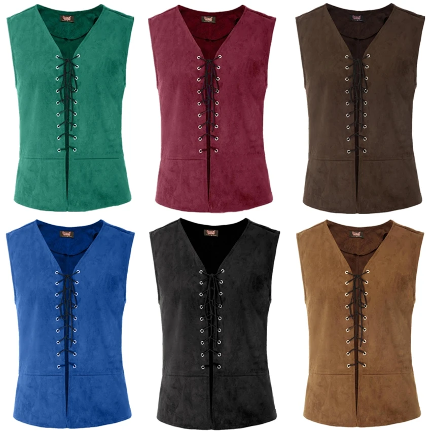 Men Punk Medieval Vest Cosutme - Mens Fashion Vest review and price