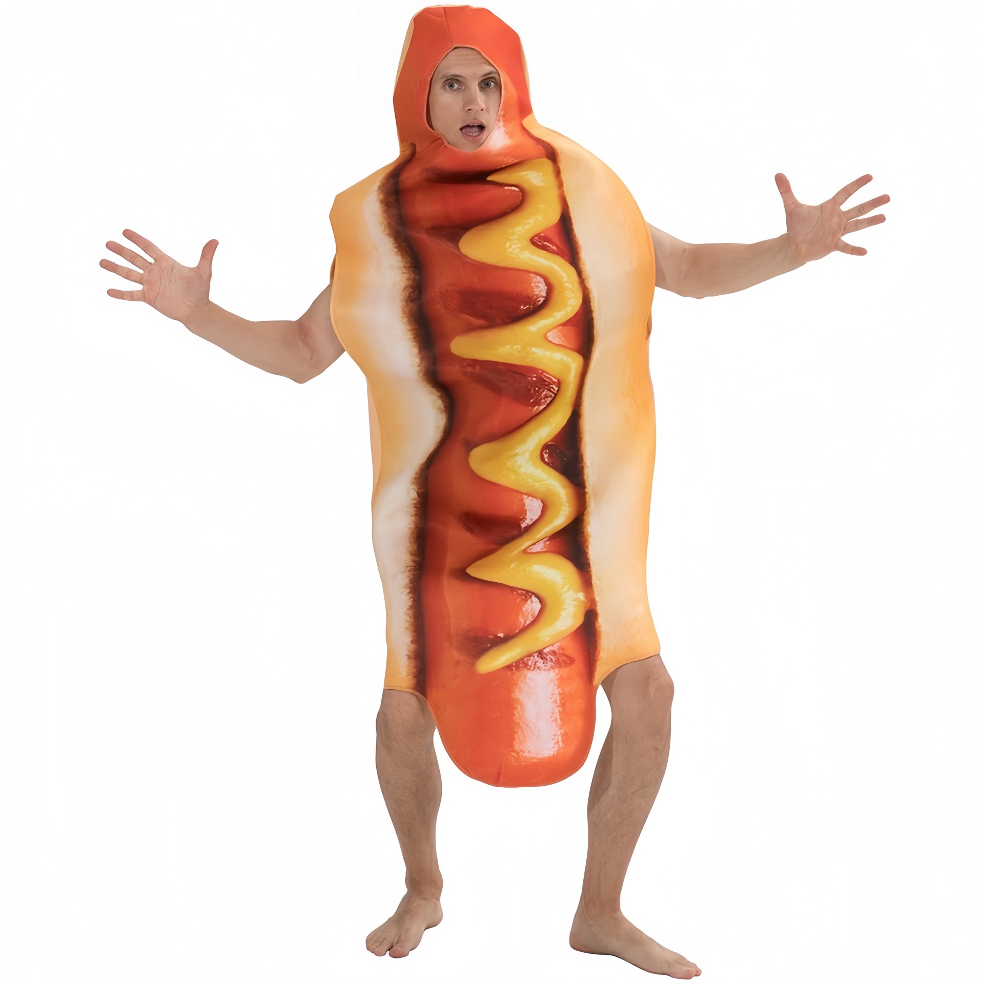 Funny 3D Print Hot Dog Hooded  - Mens Fashion Jumpsuit review and price