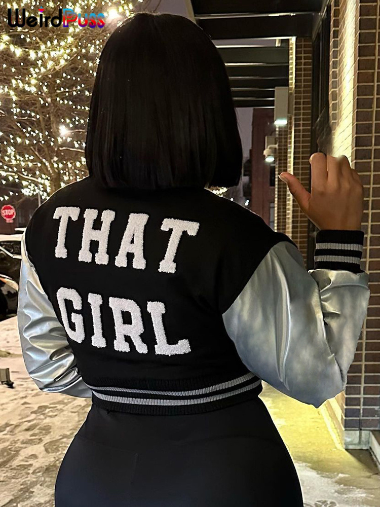 Weird Puss Fluffy Letter Short - Varsity Jacket Letterman review and price
