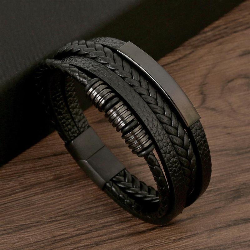Classic Men's Leather Bracelet - Mens Fashion Combination review and price