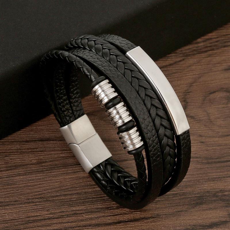 Classic Men's Leather Bracelet - Mens Fashion Combination review and price