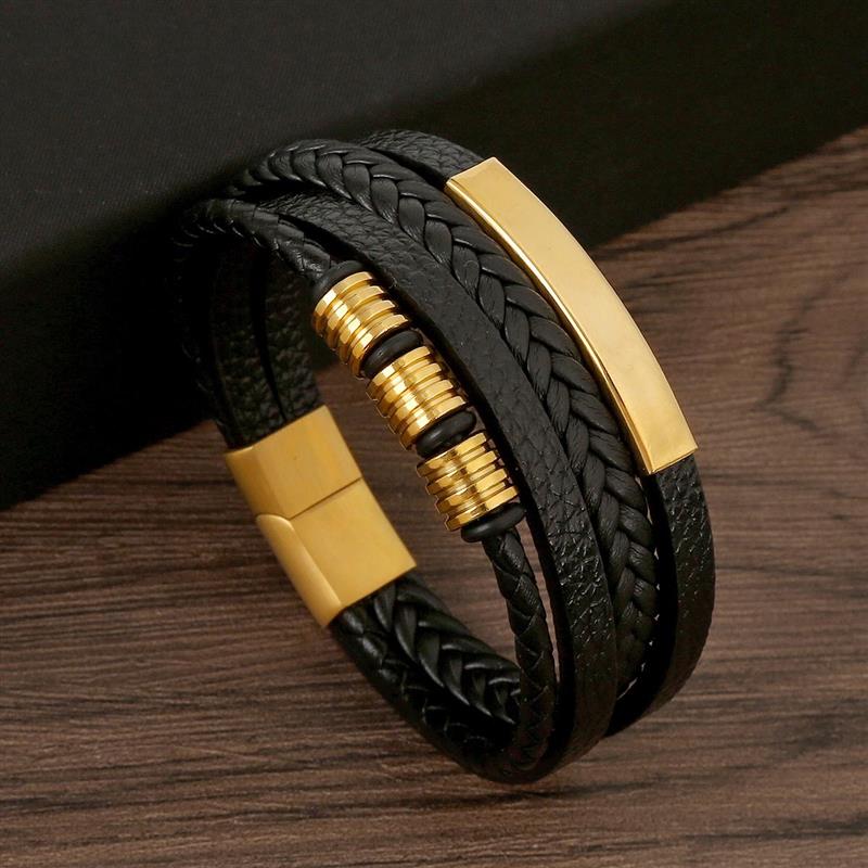Classic Men's Leather Bracelet - Mens Fashion Combination review and price