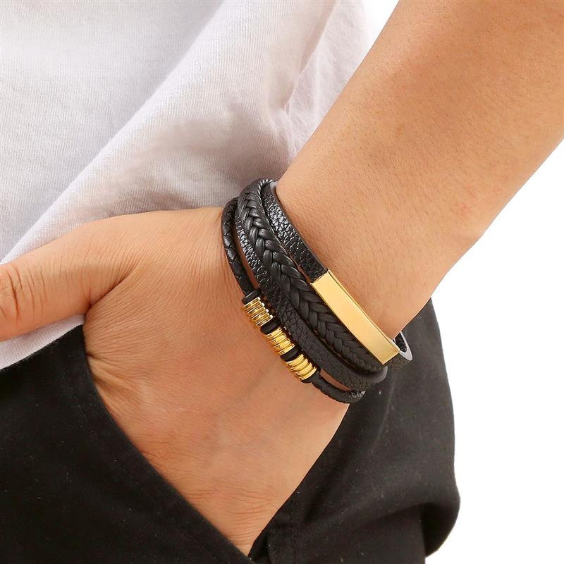 Classic Men's Leather Bracelet - Mens Fashion Combination review and price