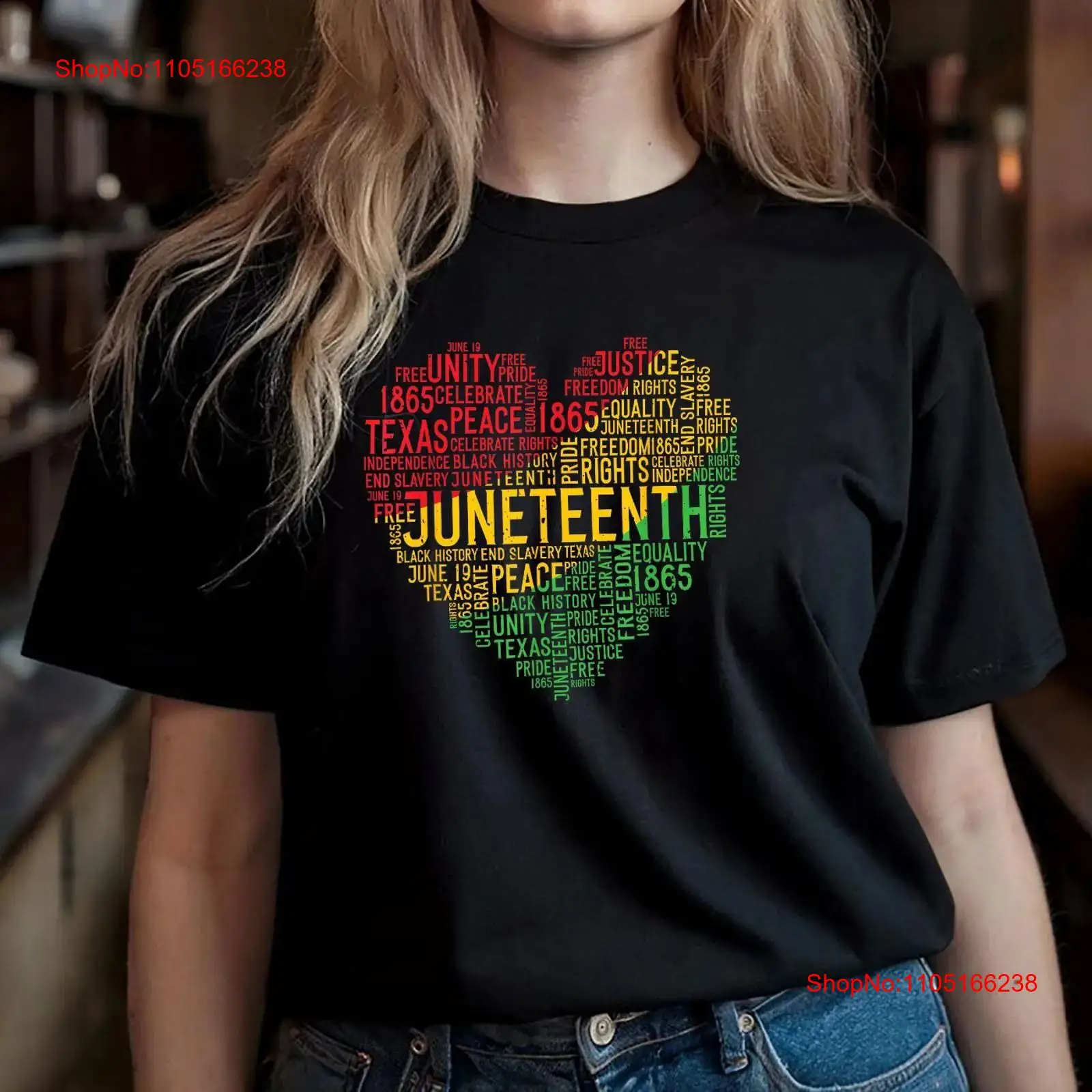 Juneteenth Heart T Shirt Black - Men'S Fashion History review and price