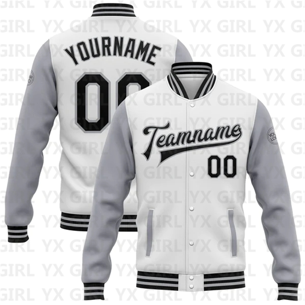 Custom White Teal Gray-Black B - Varsity Jacket Letterman review and price