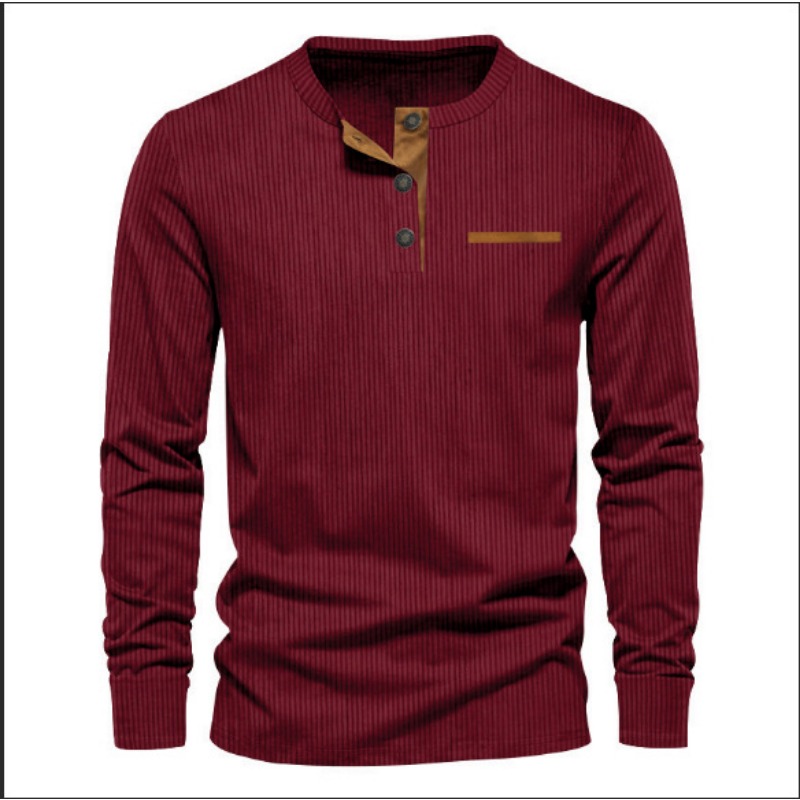 Men's Corduroy Henley Neck Lon - Men'S Fashion Designer review and price