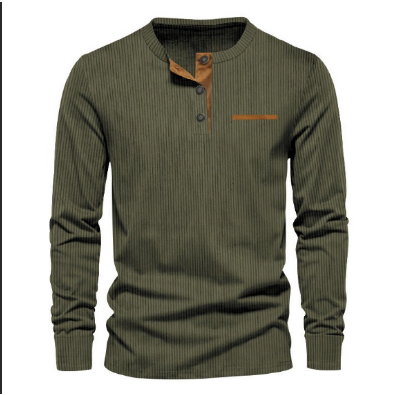 Men's Corduroy Henley Neck Lon - Men'S Fashion Designer review and price