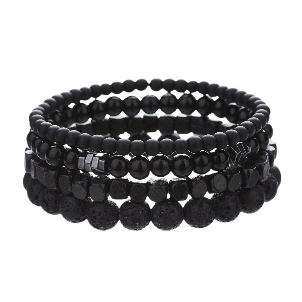4Pcs/Set Black Gall Stone Volc - Mens Fashion Combination review and price
